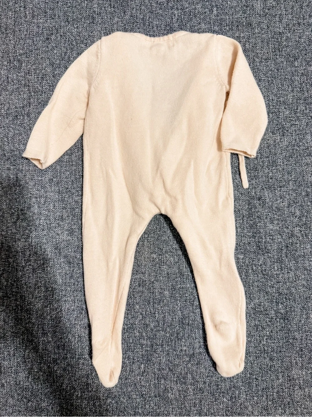 Minimalist Cream Baby One-Piece Footed Romper